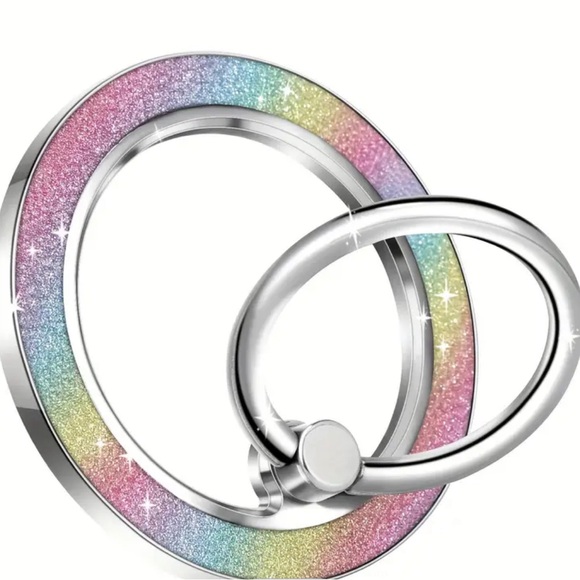 Sparkling Magnetic Phone Ring Holder and Kickstand Cute Glitter Finger GripStand - Picture 5 of 7